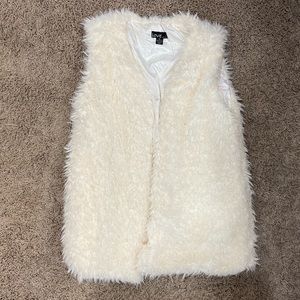 White Furry Vest